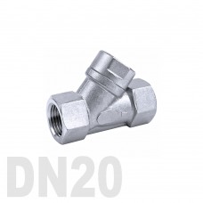 Фильтр угловой муфтовый нержавеющий AISI 304 DN20 (26.9 мм)