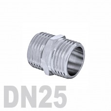 Ниппель двойной нержавеющий [нр / нр] AISI 304 DN25 (33.7 мм)