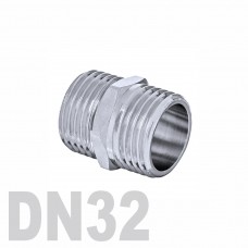Ниппель двойной нержавеющий [нр / нр] AISI 304 DN32 (42.4 мм)