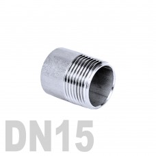 Ниппель нержавеющий приварной полусгон AISI 304 DN15 (21.3 мм)