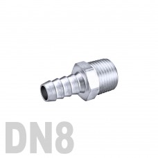 Штуцер шланговый нержавеющий «ёлочка» [нр] AISI 304 DN8 (13.7 x 10.0 мм)