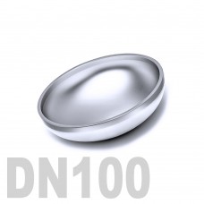 Заглушка нержавеющая эллиптическая приварная AISI 304 DN100 (104,0 x 2,0 мм)