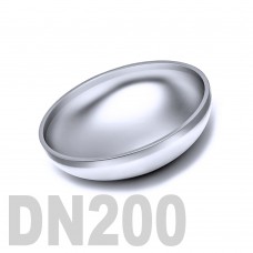 Заглушка нержавеющая эллиптическая приварная AISI 304 DN200 (204,0 x 2,0 мм)