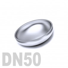 Заглушка нержавеющая эллиптическая приварная AISI 304 DN50 (51,0 x 2,0 мм)