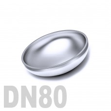 Заглушка нержавеющая эллиптическая приварная AISI 304 DN80 (84,0 x 2,0 мм)