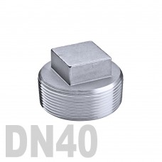 Заглушка с квадратной головкой нержавеющая [нр] AISI 304 DN40 (48.3 мм)